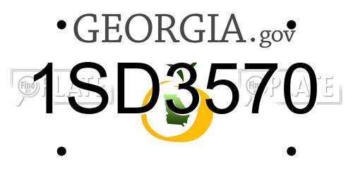 1SD3570 Georgia License Plate