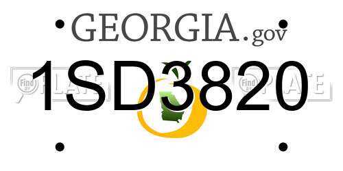 1SD3820 Georgia License Plate