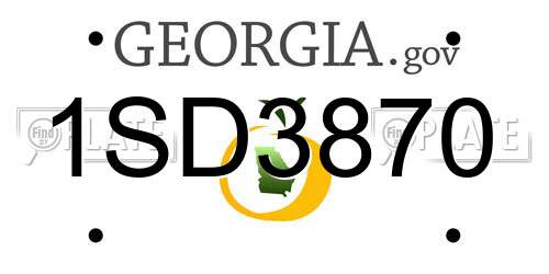 1SD3870 Georgia License Plate
