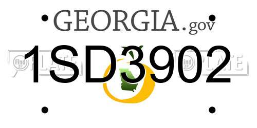 1SD3902 Georgia License Plate