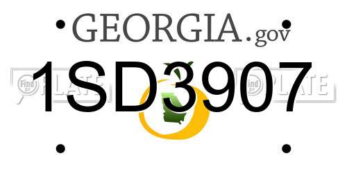 1SD3907 Georgia License Plate