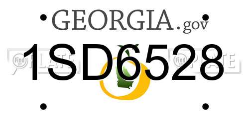 1SD6528 Georgia License Plate
