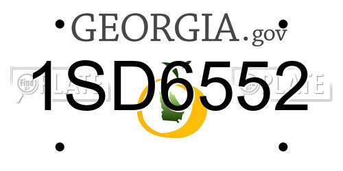 1SD6552 Georgia License Plate