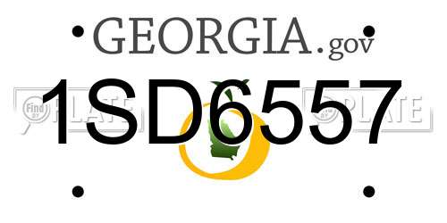 1SD6557 Georgia License Plate