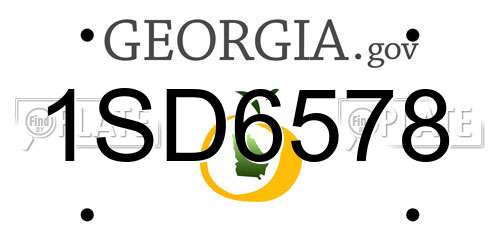 1SD6578 Georgia License Plate