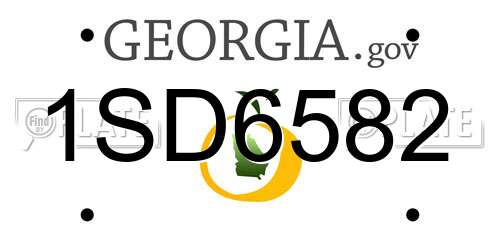 1SD6582 Georgia License Plate