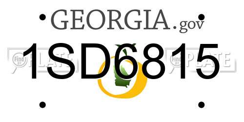 1SD6815 Georgia License Plate