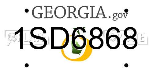 1SD6868 Georgia License Plate