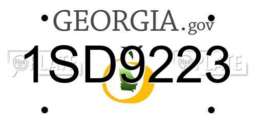 1SD9223 Georgia License Plate