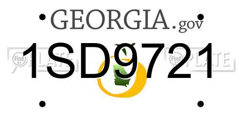 1SD9721 Georgia License Plate