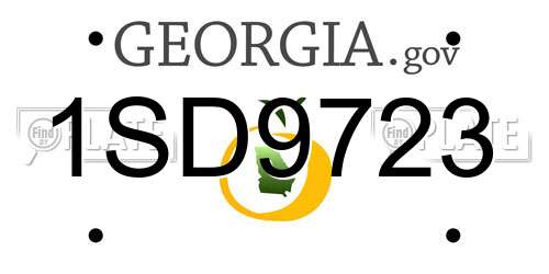 1SD9723 Georgia License Plate