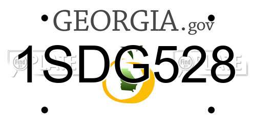 1SDG528 Georgia License Plate