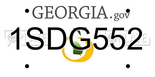 1SDG552 Georgia License Plate