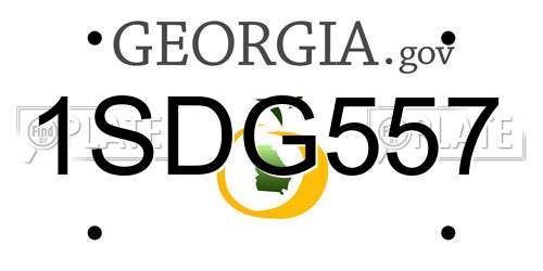 1SDG557 Georgia License Plate