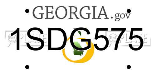 1SDG575 Georgia License Plate