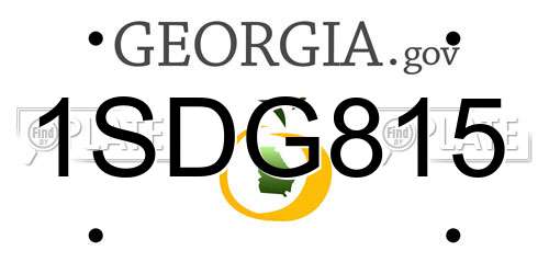 1SDG815 Georgia License Plate