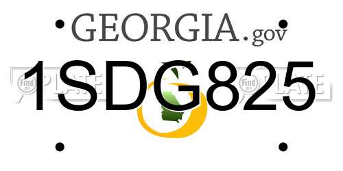 1SDG825 Georgia License Plate