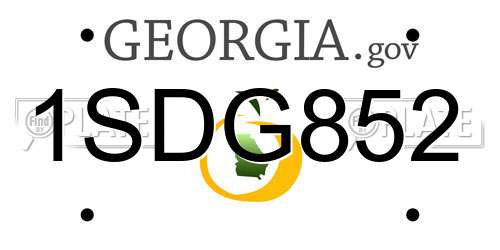 1SDG852 Georgia License Plate
