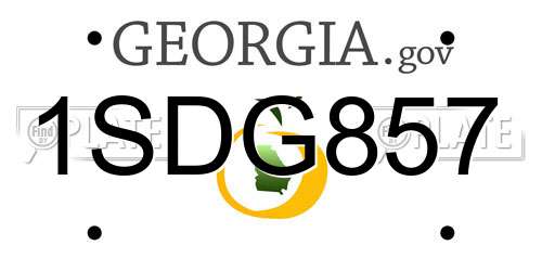 1SDG857 Georgia License Plate