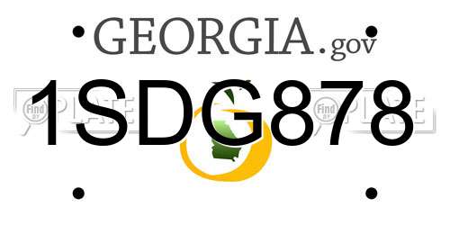 1SDG878 Georgia License Plate