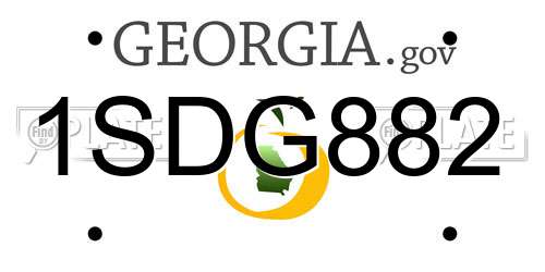 1SDG882 Georgia License Plate