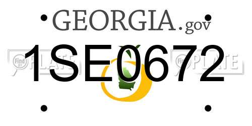 1SE0672 Georgia License Plate