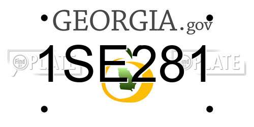 1SE281 Georgia License Plate