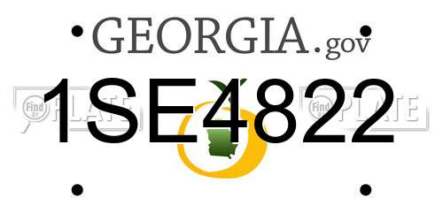 1SE4822 Georgia License Plate