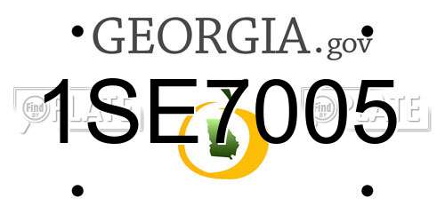 1SE7005 Georgia License Plate