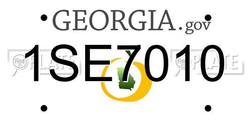1SE7010 Georgia License Plate
