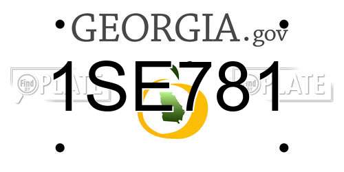 1SE781 Georgia License Plate