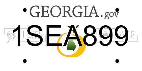 1SEA899 Georgia License Plate
