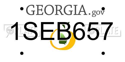 1SEB657 Georgia License Plate