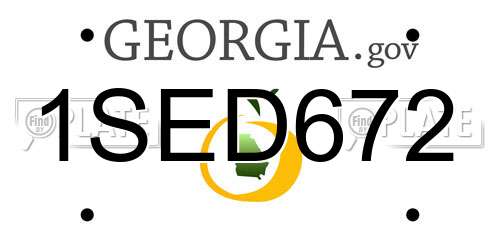 1SED672 Georgia License Plate