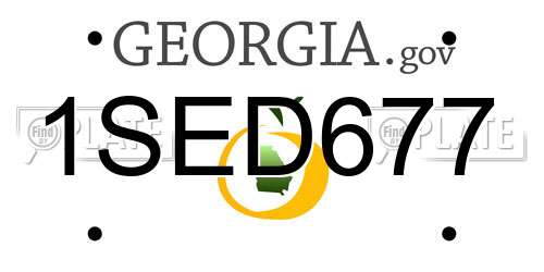 1SED677 Georgia License Plate
