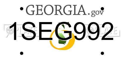 1SEG992 Georgia License Plate