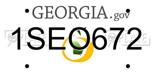 1SEO672 Georgia License Plate