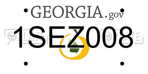 1SEZ008 Georgia License Plate