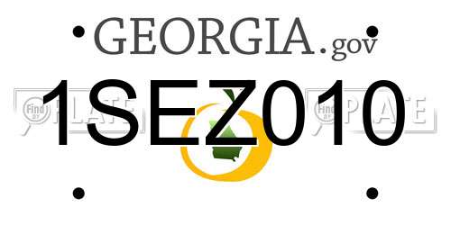1SEZ010 Georgia License Plate