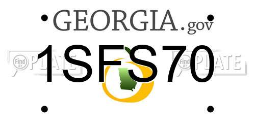 1SFS70 Georgia License Plate