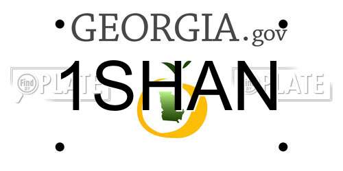 1SHAN Georgia License Plate