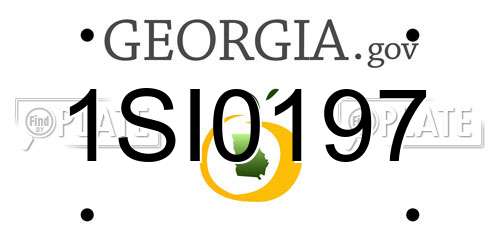1SI0197 Georgia License Plate