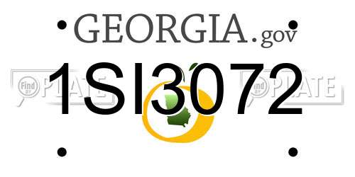1SI3072 Georgia License Plate
