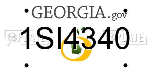 1SI4340 Georgia License Plate