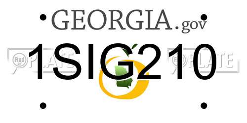 1SIG210 Georgia License Plate