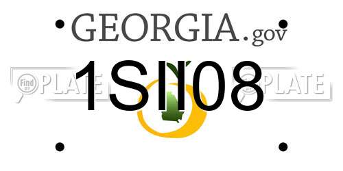 1SII08 Georgia License Plate