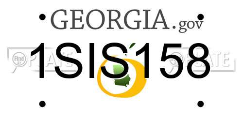 1SIS158 Georgia License Plate