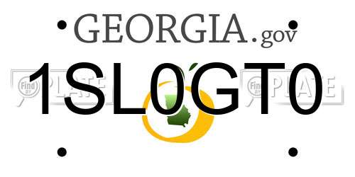 1SL0GT0 Georgia License Plate