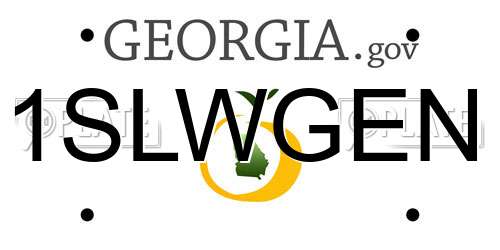 1SLWGEN Georgia License Plate
