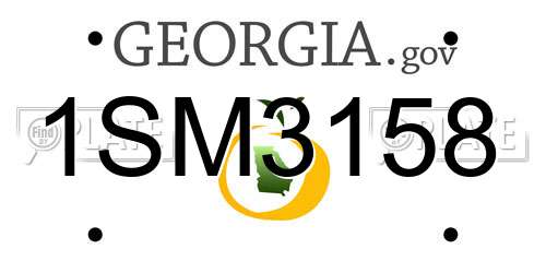 1SM3158 Georgia License Plate